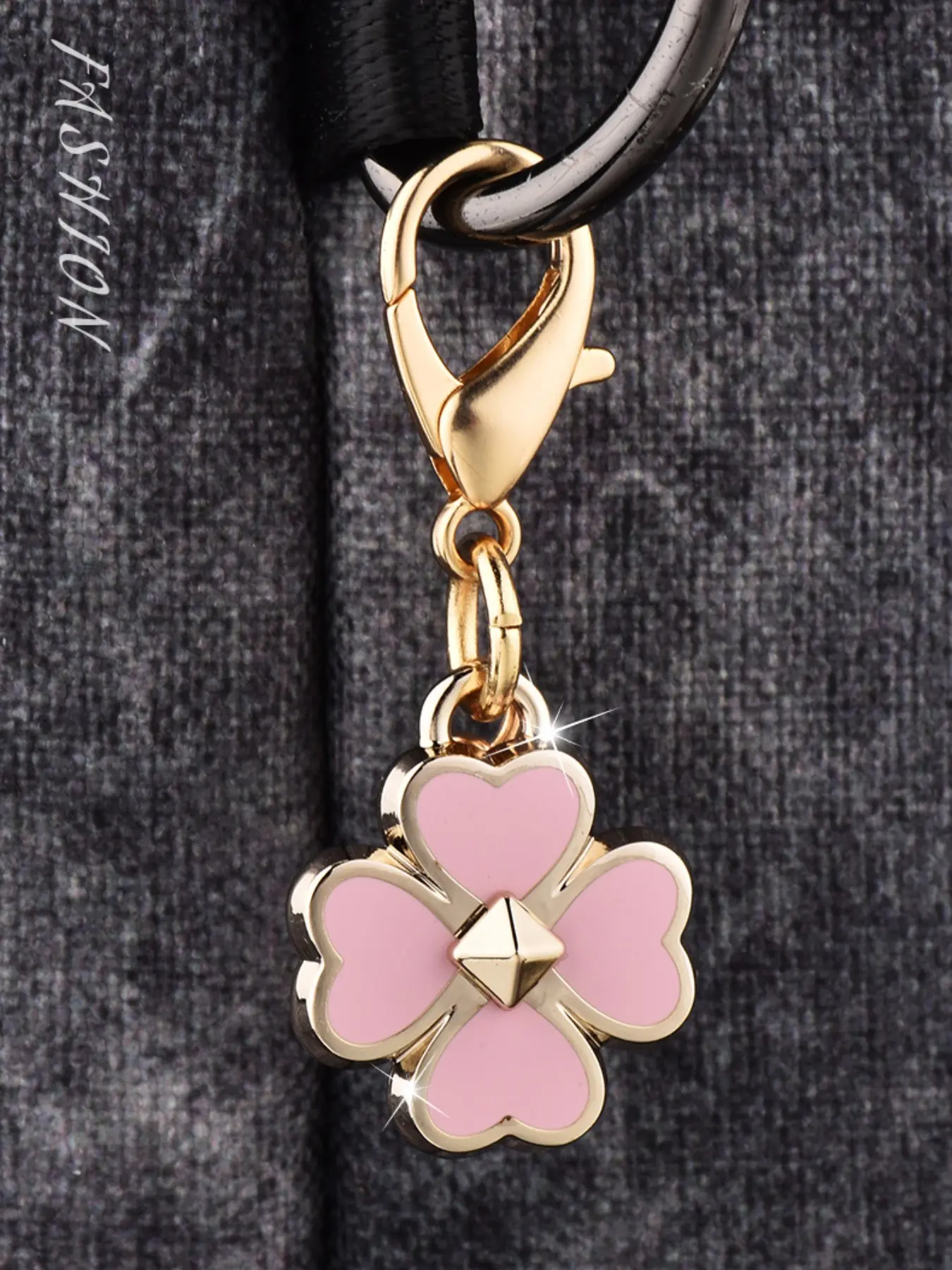 Bear Cherry Clover Butterfly Keychain, Elegant Bag Accessory, Unique Charms, All Seasons, Plain Design, Pockets Included, All Season Suitable, Keychain For Bags, Keyrings