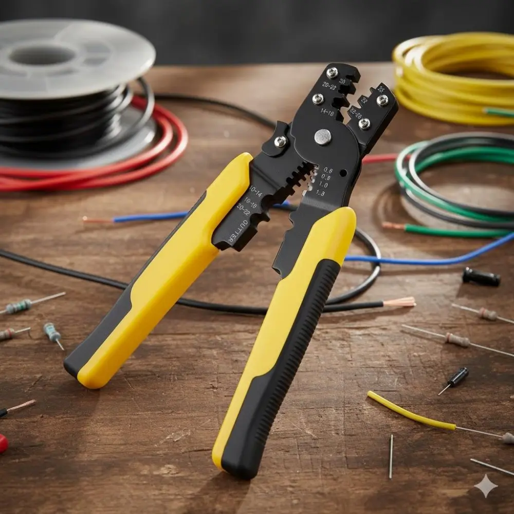 Multifunctional Electrician Pliers Set: Anti-Slip Handle, Wire Stripper Cutter Crimper 3-in-1 Tool, High Precision for Electronics Repair, Auto Maintenance, Heavy Duty Alloy Steel, Portable Terminal Crimping Tool