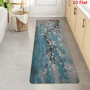 Flower printed floor mat 40x120cm Runner Rug Washable Hallway Runner Rug Non-Slip Soft Printed Kitchen Runner for Hallways, Modern Floor Carpet for Entryway Bedroom Hall Indoor