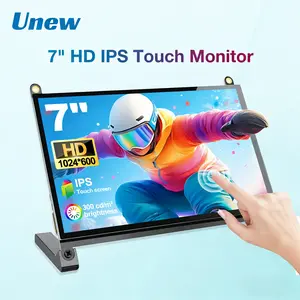 Unew 7-Inch IPS HD Touchscreen, 1024x600 Resolution, Plug-And-Play, Compatible with Raspberry Pi, High Definition Display, Touch Screen Monitor