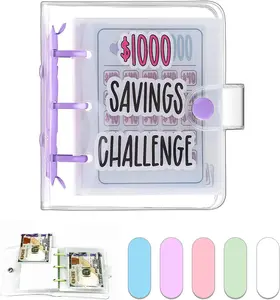 1 Pcs 1000 Mini Money Saving Binder Money Saving Challenge Book with Envelopes for Budgeting Cash Planner Back to School Class Prize Exchange Gift