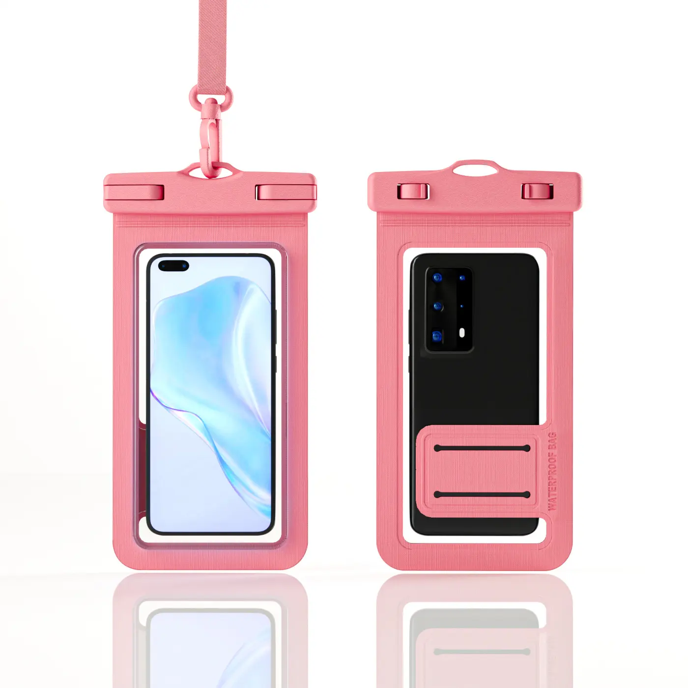 IPX8 Waterproof PVC Phone Pouch for Adults - Touchscreen Compatible, Secure Protection, Portable Armband & Lanyard, Transparent Underwater Casing, Fits 7.2" Max Smartphones