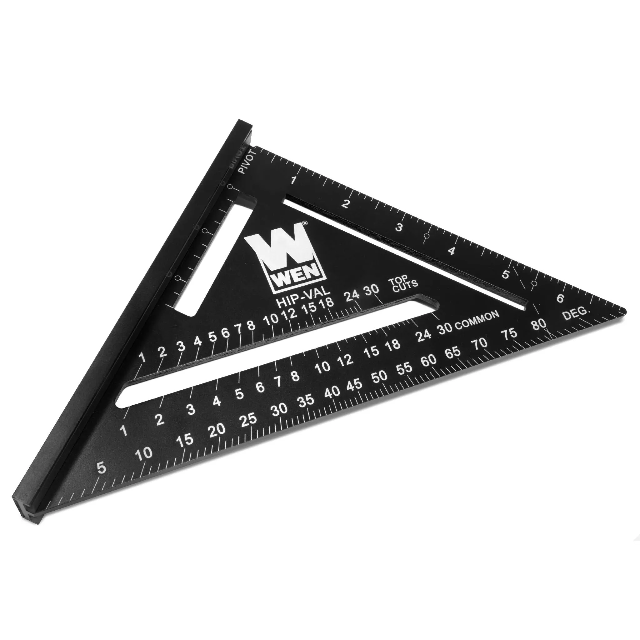 WEN ME777L 7-Inch Aluminum Magnetic Rafter Square, Laser-Etched Scale Measuring Marking Tool, Stair Measuring Tool with Hands-Free Hold for Metal Surfaces & DIY Projects