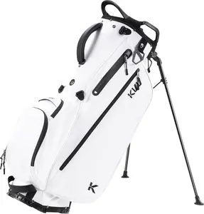 KVV Lightweight Golf Stand Bag with 7 Way Full-Length Dividers, 5 Zippered Pockets, Automatically Adjustable Dual Straps，Elegant Design