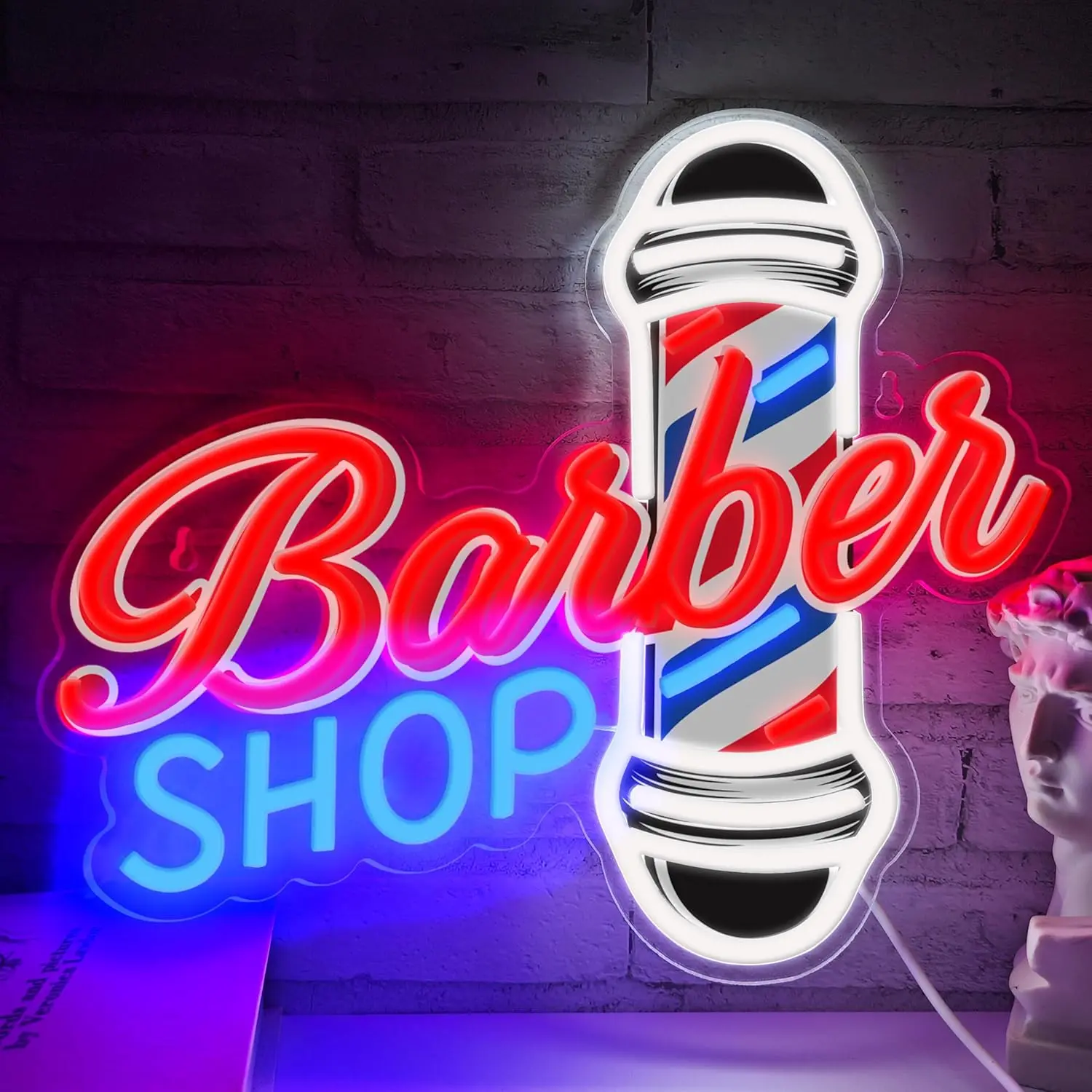 Barber Shop Neon Sign for Barber Shops Hair Salon Decor LED Neon Light Barber Studio Wall Decor Sign Light Up Business Store Sign Holiday Gift for Hairdresser Atmosphere Lighting