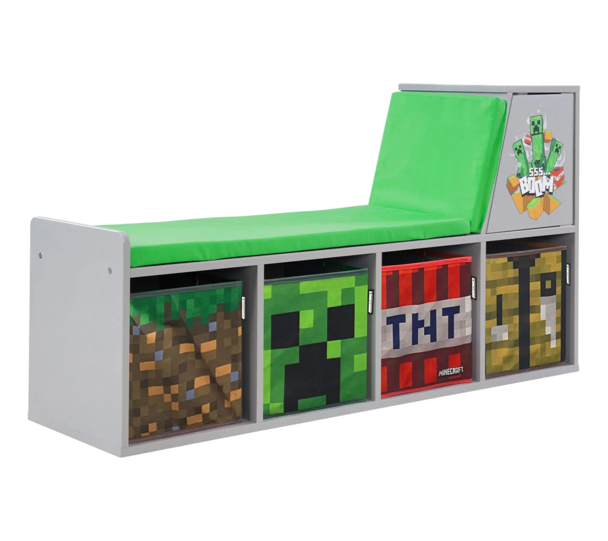 Minecraft Cushioned Storage Bench w/ Reading Shelf