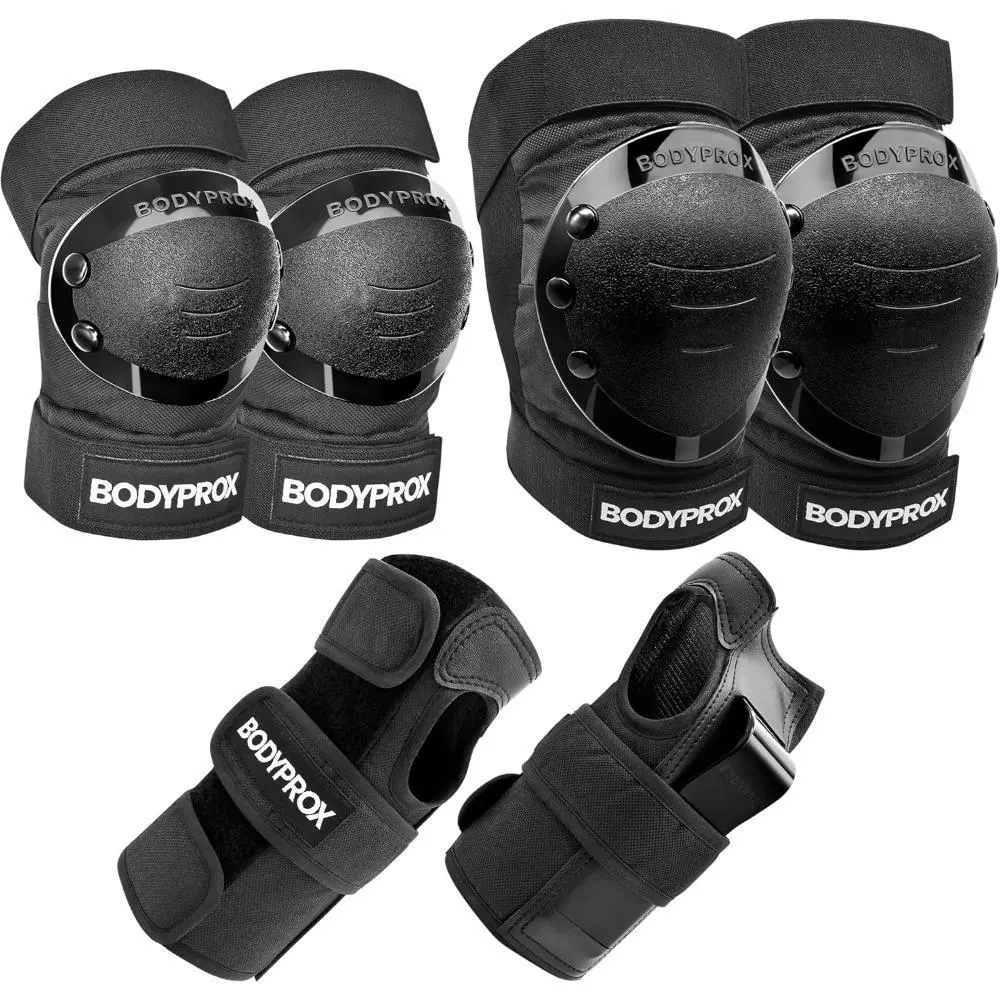 Adults' Shock-Absorbent Lightweight Protective Gear Set - EVA Foam, Hard Plastic Components, Padded Interior, Wrist Guards, Worn Outside, One Size, for Inline Skating