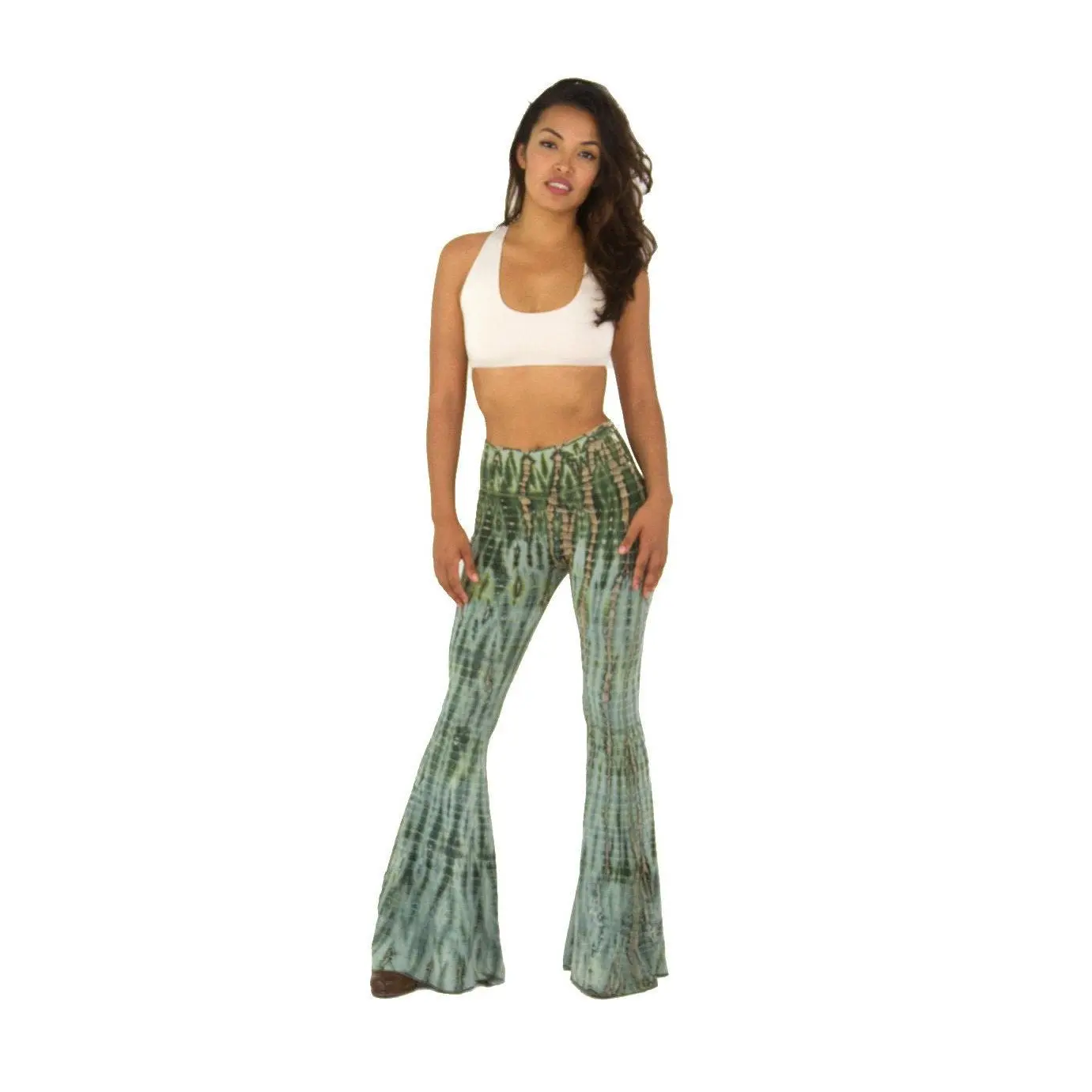 Mango pant tie dye green