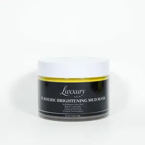 Glow Turmeric Brightening Mud Mask for Clearer Brighter Skin with Turmeric & Clays 3.38oz Detox & Discoloration Correcting