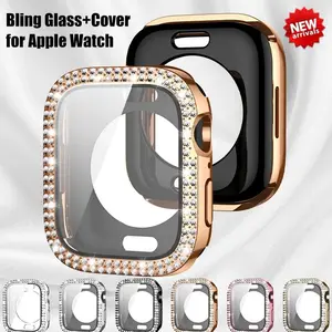 Full Coverage Watch Case, Rhinestone Decor Watch Protective Cover, Watch Protector for Apple Watch, Wearable Screen Protector, Smartwatch Face Covers, Smartwatch Accessories