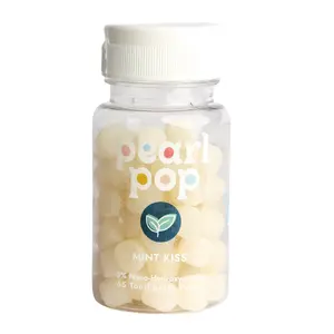 Pearl Pop Toothpaste Pearls - Made with Nano-Hydroxyapatite, Fluoride-free, Chewy Toothpaste Replacement, Mess-Free, Kid-Safe, Adult-Friendly, Dentist Approved, Xylitol, nHAP, Travel Toothpaste, 65-count single flavor bottle or 80-count variety pack