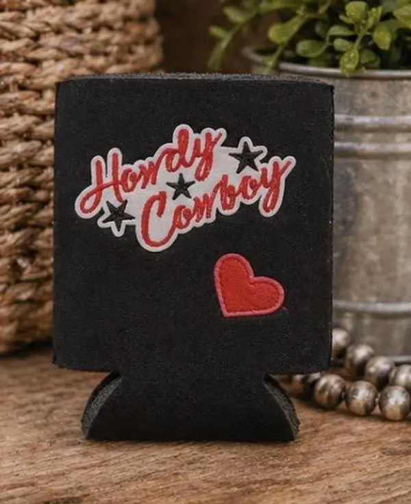 Personalized "Howdy Cowboy" Insulated Koozie with Patch Add-Ons - Customizable Drinkware Accessory for Adults, Keeps Drinks Cool for All Seasons, Everyday Kitchen Use, Everyday Use