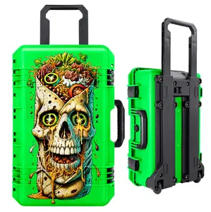 Eylar Zombie Burrito UV Print 22 Inch Intact Premium Series Hard Rolling Carry-On Travel Hard Case for Equipment Tools & Cameras Lightweight Durable Design with Foam Neon Green
