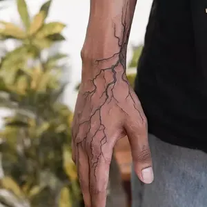 Lightnings Pattern Temporary Tattoo Sticker, 1 Sheet Temporary Tattoos Stickers Waterproof Realistic Tattoos Long Lasting Fake Hand Tattoo Sticker, Body Art Decoration for Men & Women