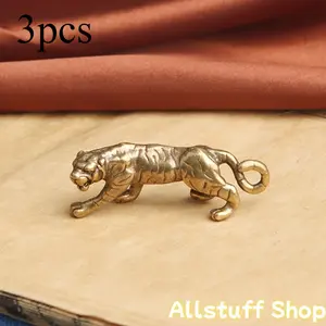 Vintage Bronze Brass Tiger Sculpture - Home Decor Decoration, Indoor Tabletop Ornament, Small Tiger Gift