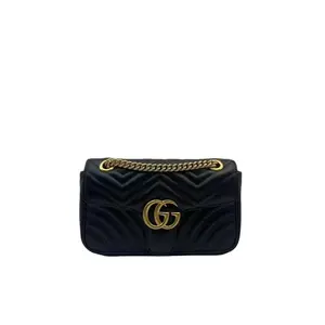 Pre-owned GUCCI h9 black gold medium marmont 26 chain bag 61731