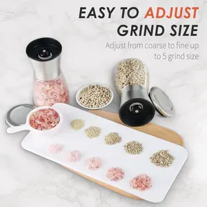 Original Stainless Steel Salt or Pepper Grinder - Top Spice Mill with Ceramic Blades, Brushed Stainless Steel and Adjustable Coarseness By Pepper Grinder （Single Package） Kitchen Seasoning