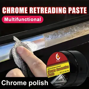 Chrome Repair Paste, Universal Oxidized Metal Restorer, Polishing Cream for Car Door Handles, Windows, Bumpers, Professional Chrome Repair Solution, Chrome Restoration