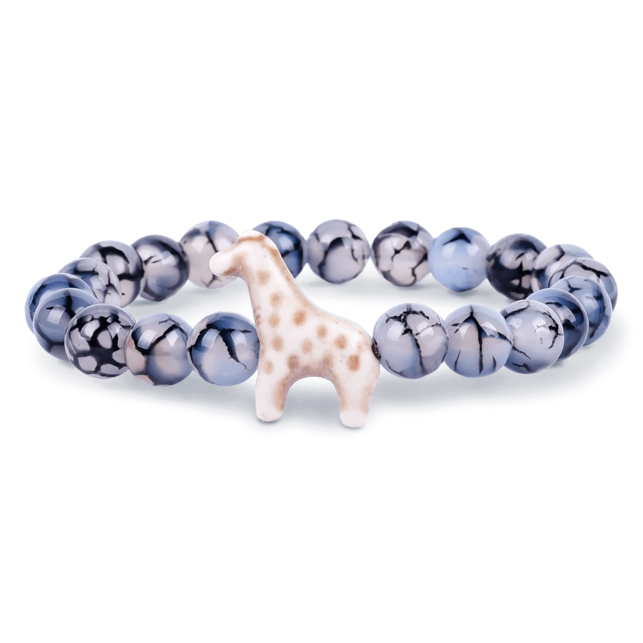 Fahlo The Trek Handmade Crushed Stone Bracelet - Track a Real Giraffe, Support Giraffe Conservation