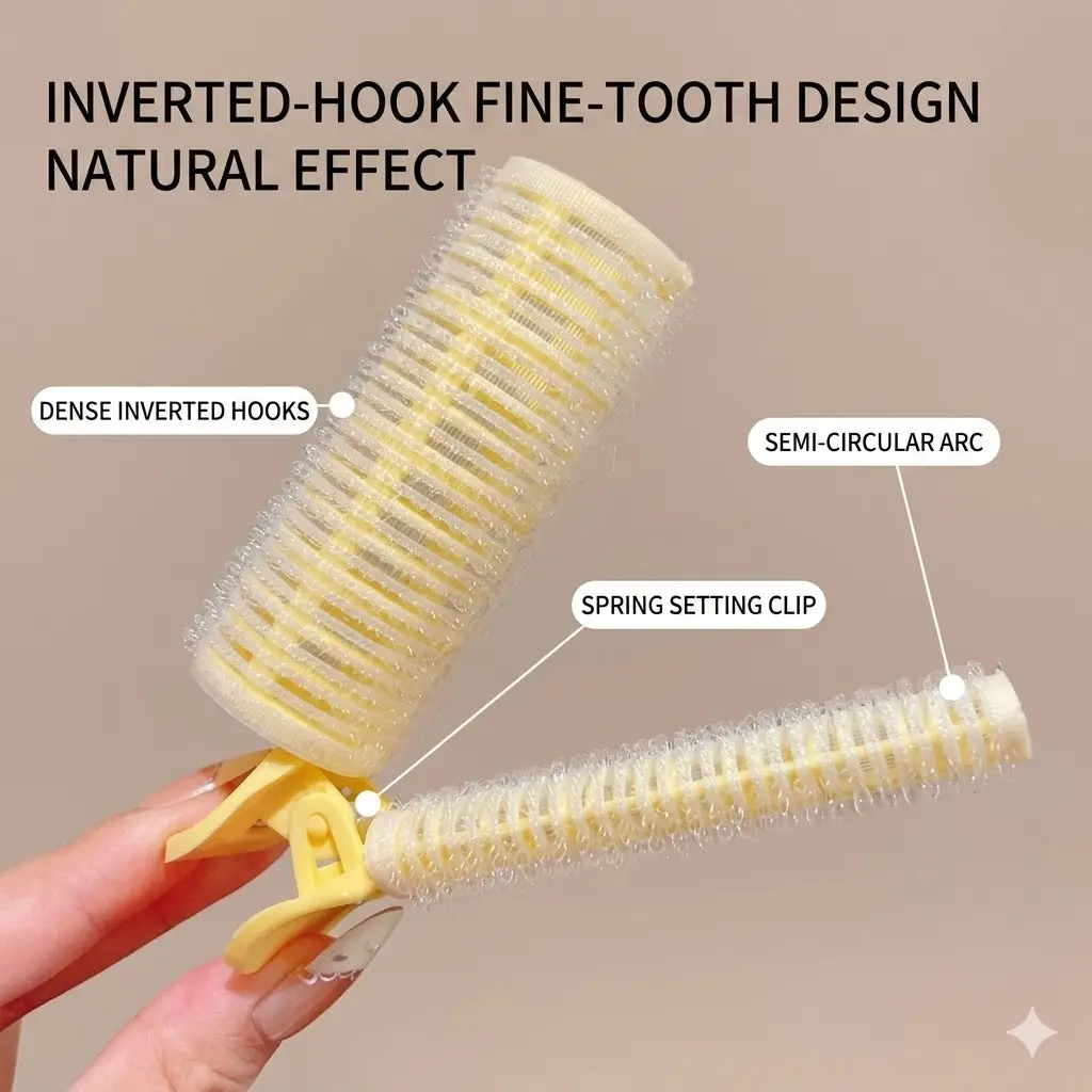 Instant Hair Root Volumizing Clips for Women, Professional Heat-Free Hair Rollers for Flat Fine Hair, Portable Self-Grip Bangs Volume Curler for Daily Styling, High Cranial Top Hair Styling Tools