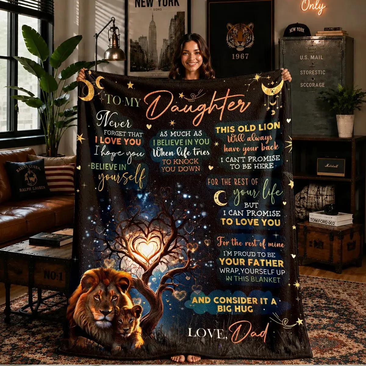 A comfortable, soft “gift for daughter” flannel blanket—soft and warm, resists pilling, suitable for naps, camping, and travel, ideal for all seasons.