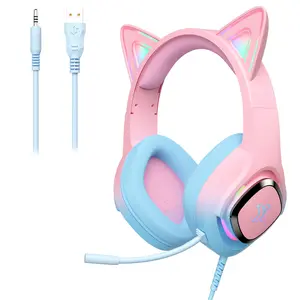 Mytrix Cat Ear Gaming Headset with 360° Rotation Microphone Compatible with PS4, PS5, Xbox, PC, MAC, Switch