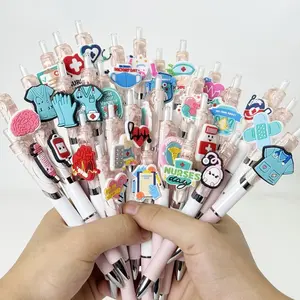20/30pcs Nurse Medical Pens, Cute Retractable Ballpoint Pens, Stethoscope Pattern, Ink, Ergonomic Grip, Student Doctor Gift