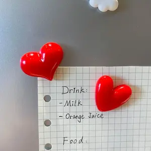 Fridge Magnets, 2pcs Heart Shaped Refrigerator Magnet for Kitchen, Heart Shaped Magnetic Fridge Magnet, Cute Resin Magnet, Fridge Magnet For Home Kitchen Refrigerator