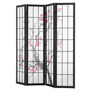 【SummerFinds】VEVOR Room Divider,  , 4 Panel Japanese Room Divider Screen, Wood Folding Privacy Screen Indoor, Japanese Partition Portable Decoration Dividers, for Room Separation Home Office Restaurant & Bedroom