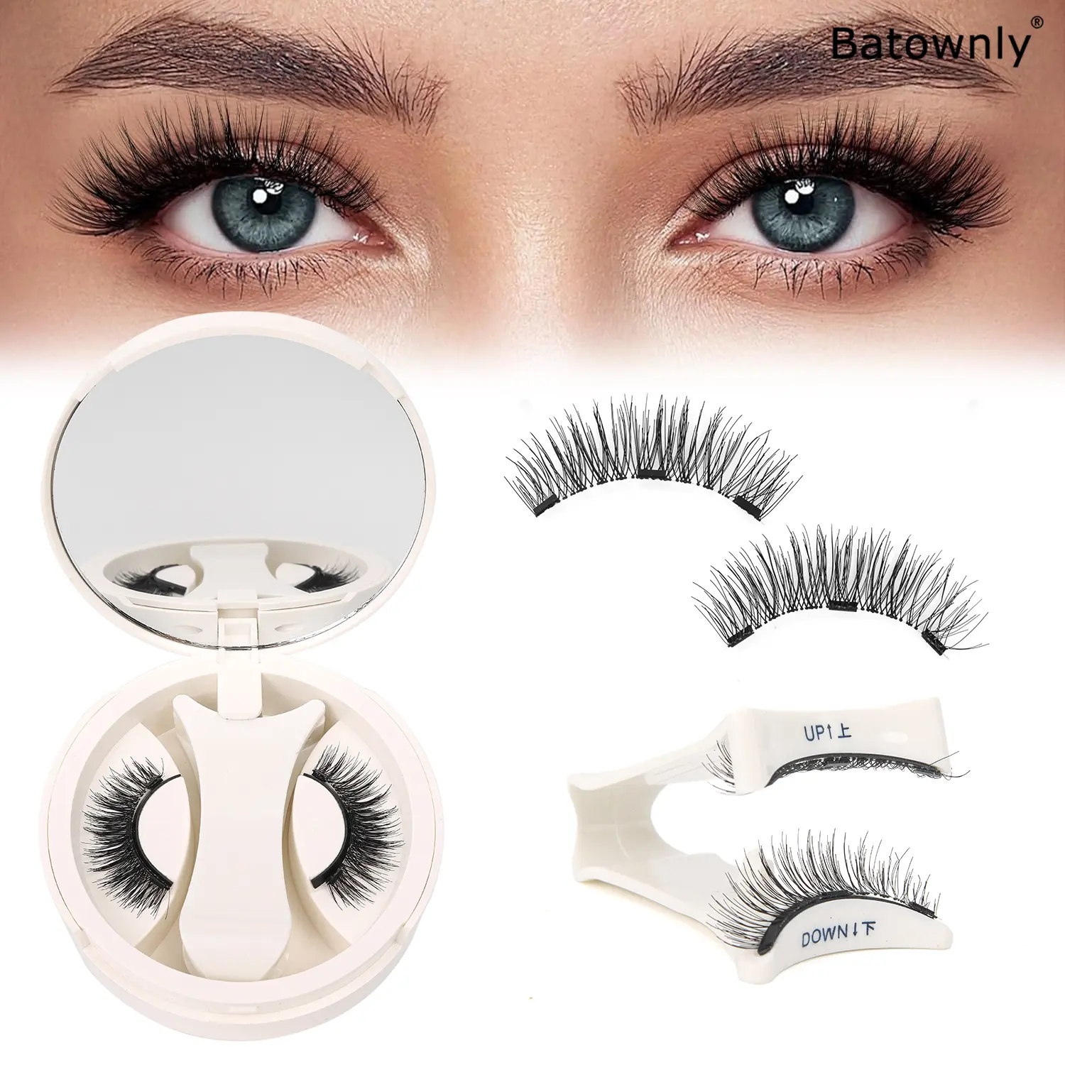 Magnetic Eyelashes Glueless Glue Free Lashes Pop On Lashes Press On Lashes Reusable Natural Look No Glue or Stickers, Soft Magnetic Eyelashes Daily Use Makeup Accessories, 1 Pair Pack for Everyday Beauty