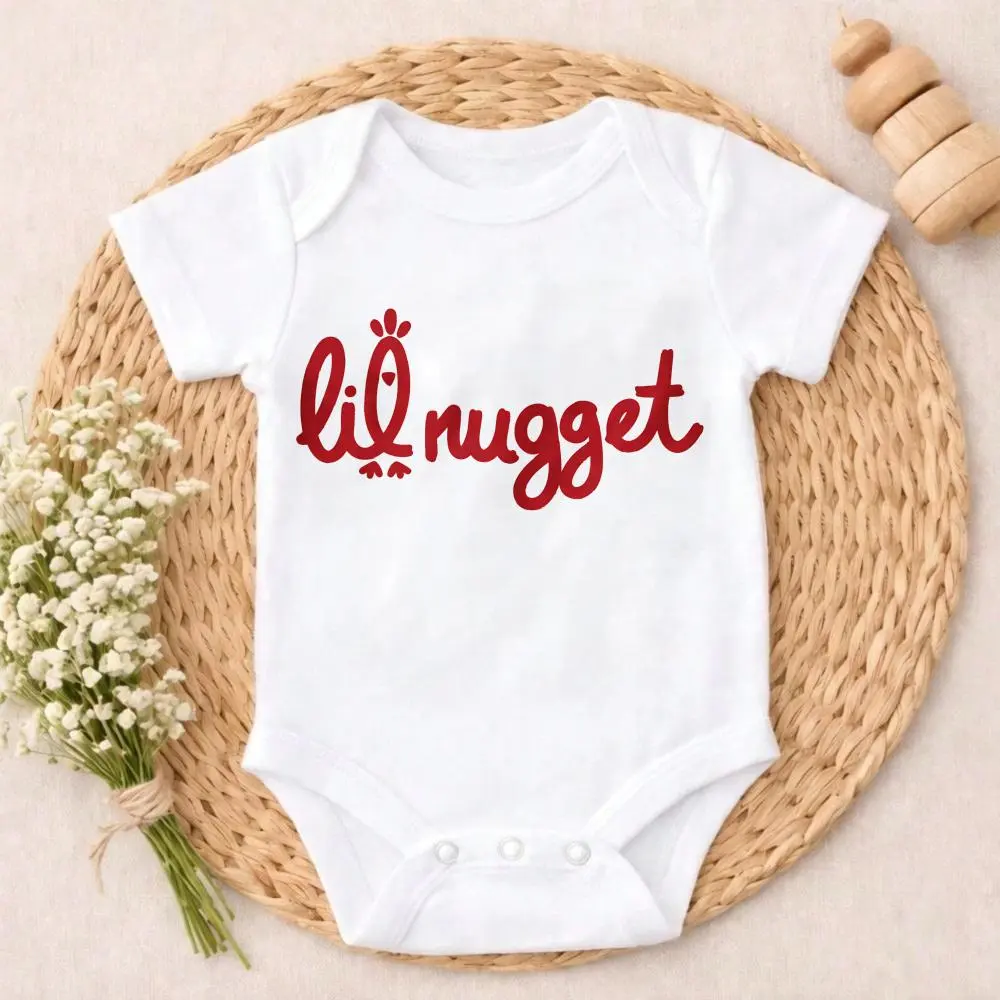 Newborn Baby Girl Boy Bodysuit Romper Outfit Lil Nugget Chicken Design Fashionable design valentine's day newborn baby boy clothes Lovely Design Perfect Present for Baby Shower, New Mom, Grandparents, Ideal for First Photos & Special Days