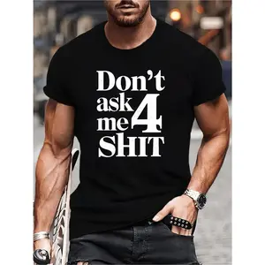 Men's "DON'T ASK ME 4" Graphic T-Shirt - Crew Neck Tee Casual Summer Shirt Suitable for Year-Round Wear |   Comfort Fit & Statement Print
