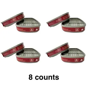 8PCS 40mm Dust Toxic Filter Boxes, Activated Carbon Filters, Face Mask and Respirator Accessories, Compatible with Half-Face and Full-Face Masks, Easy to Attach and Replace, Durable Construction