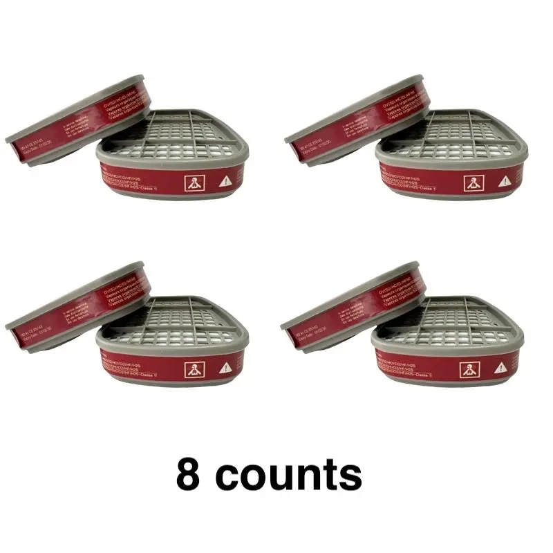 8PCS 40mm Dust Toxic Filter Boxes, Activated Carbon Air Filtration Performance Filters, Face Mask and Respirator Accessories, Compatible with Half-Face and Full-Face Masks, Easy to Attach and Replace, Extended Use, Durable Construction