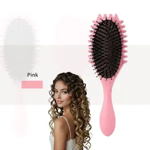 Curl Defining Brush with Side Gear Detangling & Styling Brush for Curly Hair, Reduces Pulling & Defines Curls