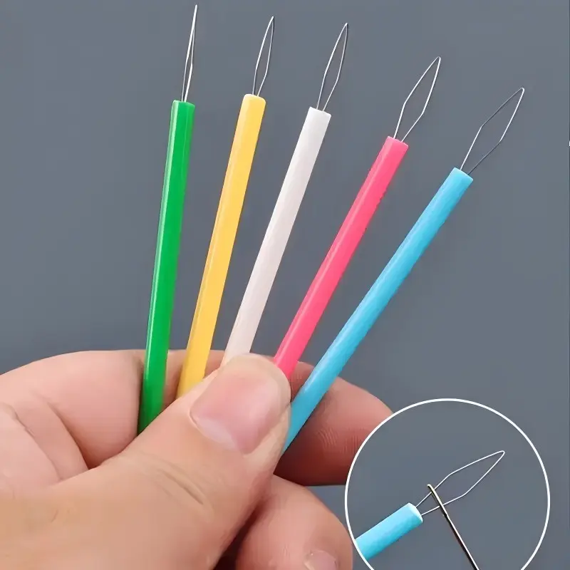4 Counts Colorful Plastic Threader Tool, DIY Sewing Accessory, Sewing Tools, Convenient Needle Line Threading, Ideal for Bead Weaving & Elderly Assistance, Sewing Accessories and Supplies
