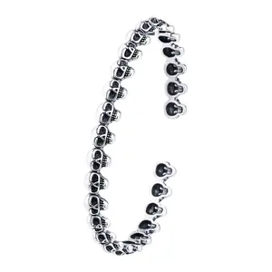 Hypoallergenic retro skull bracelet, minimalist and fashionable hip-hop retro design women's wristband, perfect gift for Valentine's Day or Mother's Day, Halloween and Christmas, suitable for all seasons