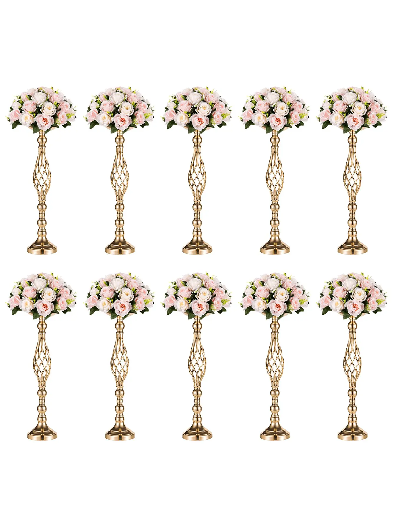 2/10 Pcs Vintage Candle Stand Set - 23.2in High Versatile Metal Flower Arrangement Holder, Home Decoration for Wedding Centerpiece, Indoor Outdoor Decorative Interior Decoration Accessories
