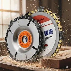 4" 5" High Carbon Steel Wood Carving Disc Kit, Multi-Tool Angle Grinder Attachment with Anti-Kickback Design for Hardwood DIY Projects, Replacement Blades, Durable Professional Power Tool Accessories
