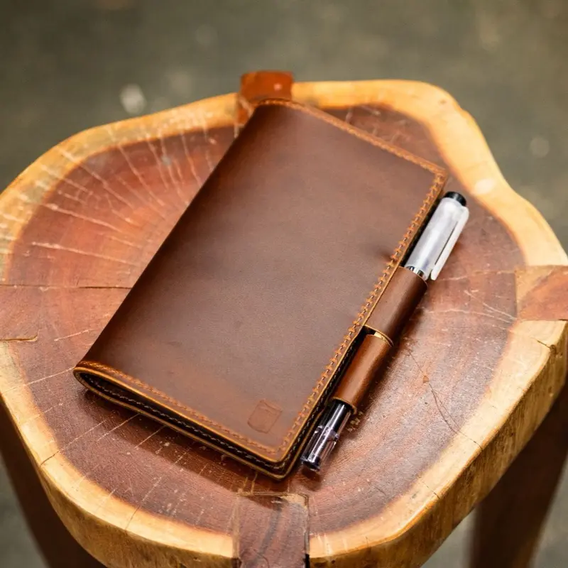 LEUCHTTURM1917 A6 Pocket Leather Notebook Cover Set - Cognac Balmoral