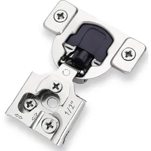 50 Pack Soft Close Cabinet Hinges, 1/2" Overlay for Kitchen Cabinet Doors, Slow Self-Closing Concealed Hidden Hinges for Face Frame, Stainless Steel, 3-Way Adjustable & Quiet Close Damper