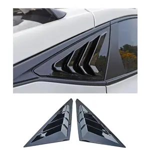 Rear Side Window Louvers for Honda Civic Hatchback Type R 2022、2023、2024、2025, Glossy/Matte Black Window Scoop Cover, Sport Style Exterior Upgrade