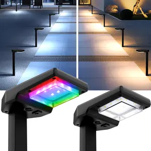 Solar Pathway Lights Outdoor, Color Changing with 9-in-1 (Warm White/Cool White/RGBCW) Modes,Bright Landscape Lighting Waterproof for Walkway,Garden,Driveway,Yard,Patio
