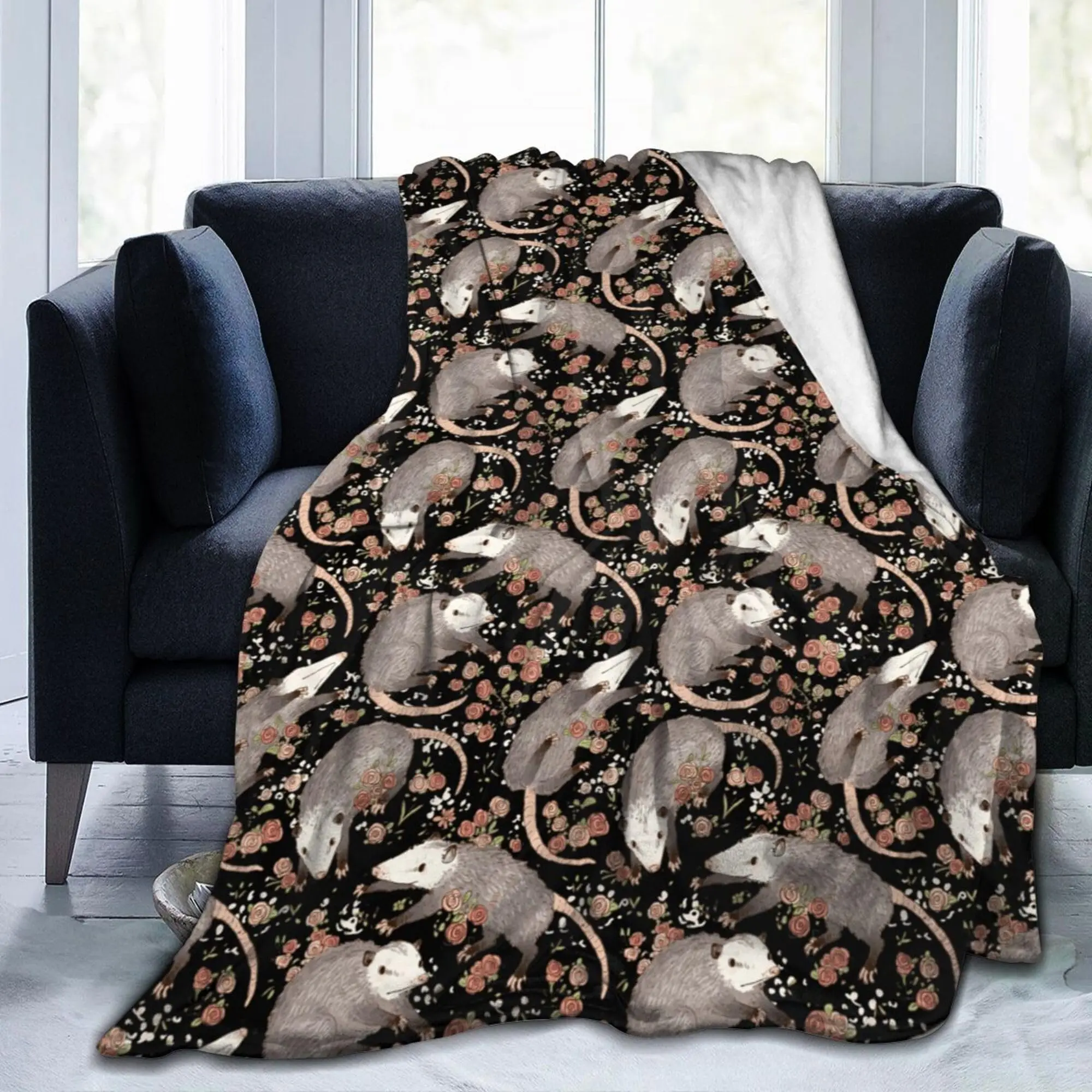 Blanket Opossum Gift  for Women Men Soft Blanket Possum Stuffed Animal Blanket for Bed Birthday Gift  50''x60''