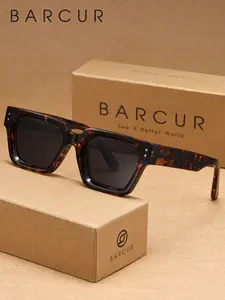 BARCUR Classic Basic Business Style Sunglasses TAC Lens Material Square Frame Fashionable Decoration Reduce Glare UV Brand Packaging Perfect Gift Stylish Glasses