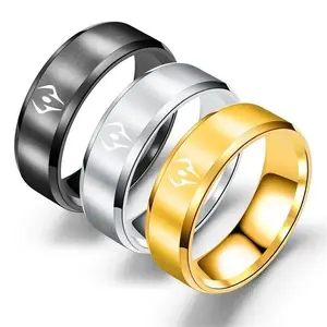 Black death-gaze men's and women's universal ring accessory jewelry gift stainless steel part