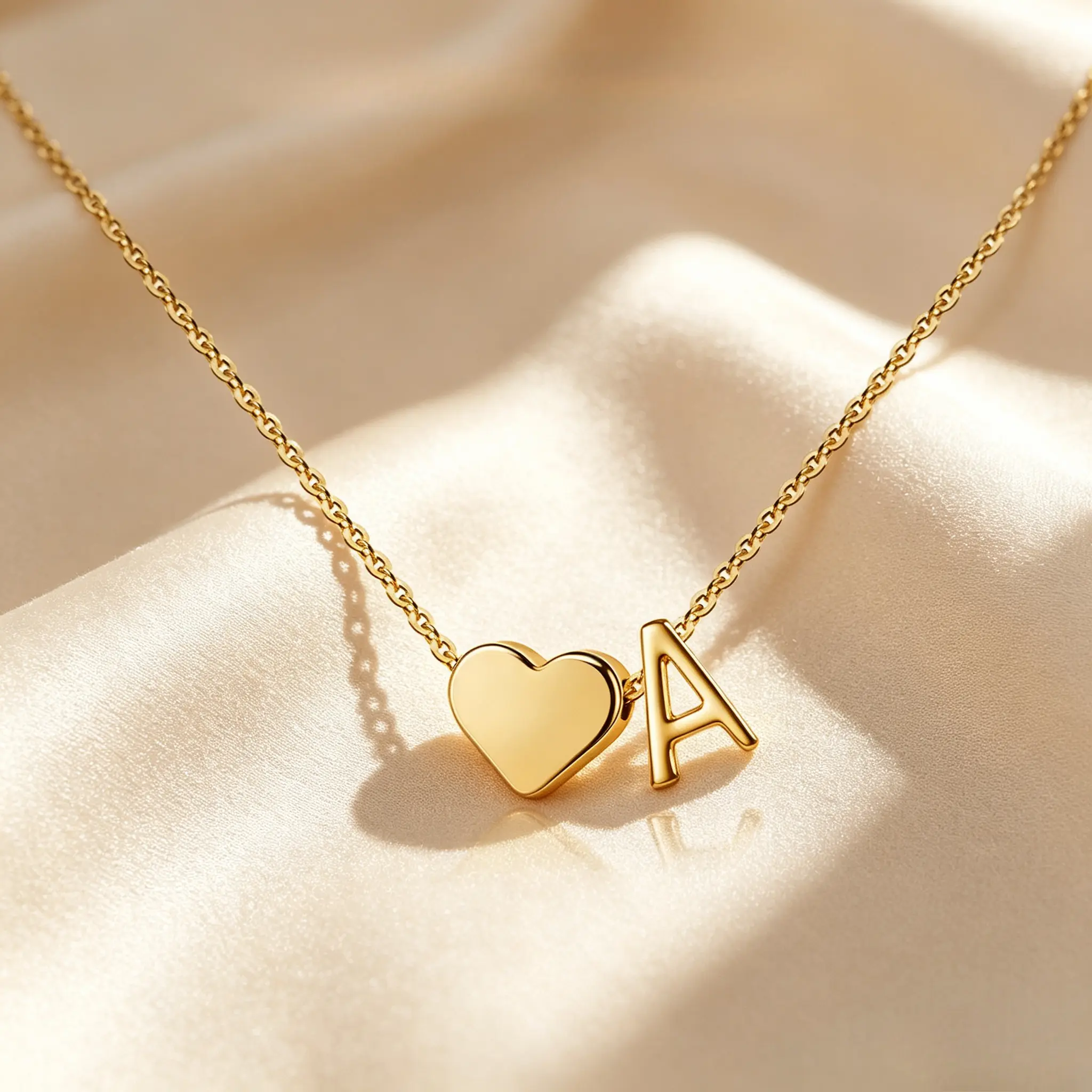 14K Gold Plated Dainty Heart Initial Letter【Letter X】Necklace, Hypoallergenic Personalized Letter Heart Pendant Necklace, Adjustable Chain Minimalist Jewelry Gift for Women, Everyday Wear