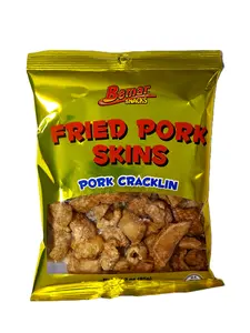 Bemar Snacks Fried Pork Skins – Pork Cracklin (3 oz Bag)