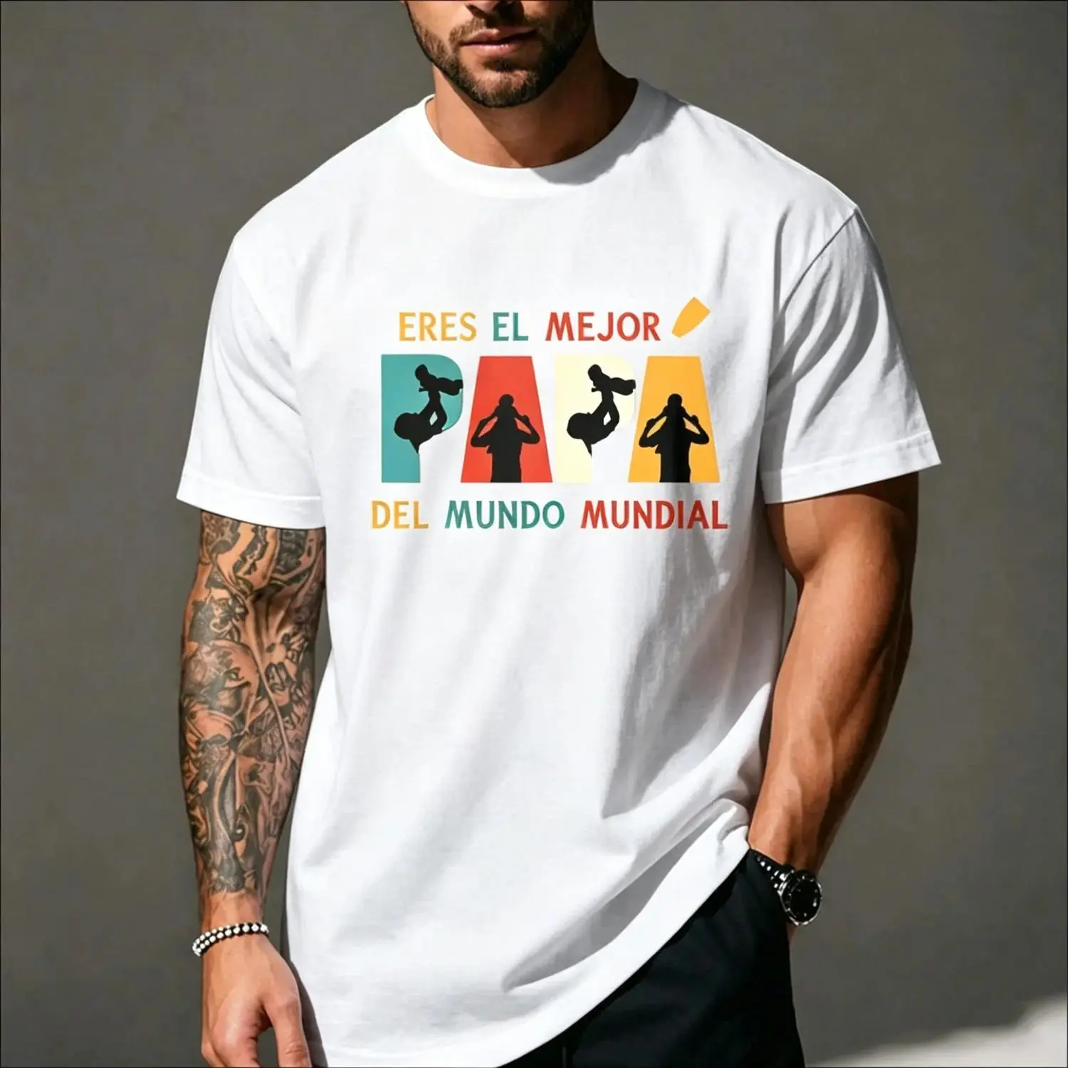 Men’s Spanish Graphic Tee | “Eres El Mejor Papa” Father’s Day Shirt | Vintage Dad Gift T-Shirt
