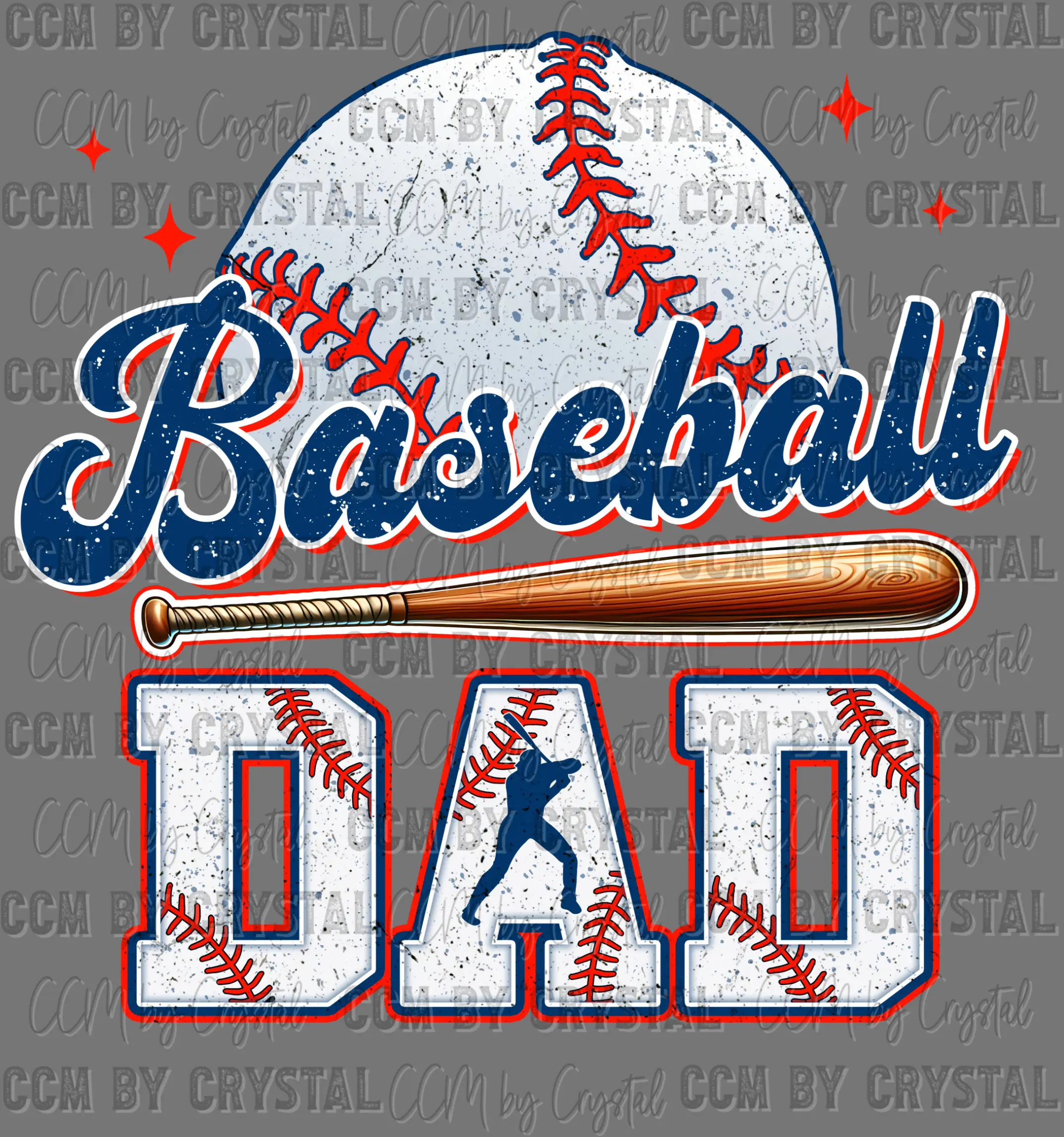 Baseball Dad Ready to Press DTF Transfer for T-Shirts Ready to Press Sublimation CCMbyCrystal